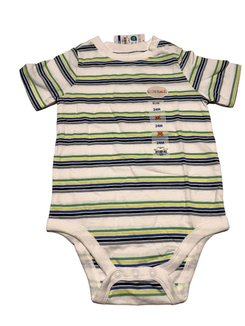 Garanimals Unisex Baby Striped Bodysuit 24M Cotton/Polyester Blend
